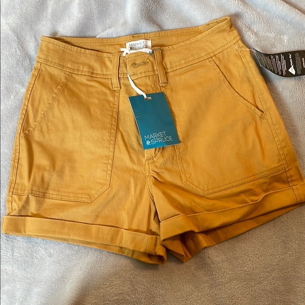 NEW Market & Spruce Gold High Rise Utility Shorts - Picture 4 of 8